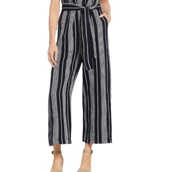 RAILS Striped Angela Wide Leg Jumpsuit in Navy Stripe Size Large - Picture 5 of 16